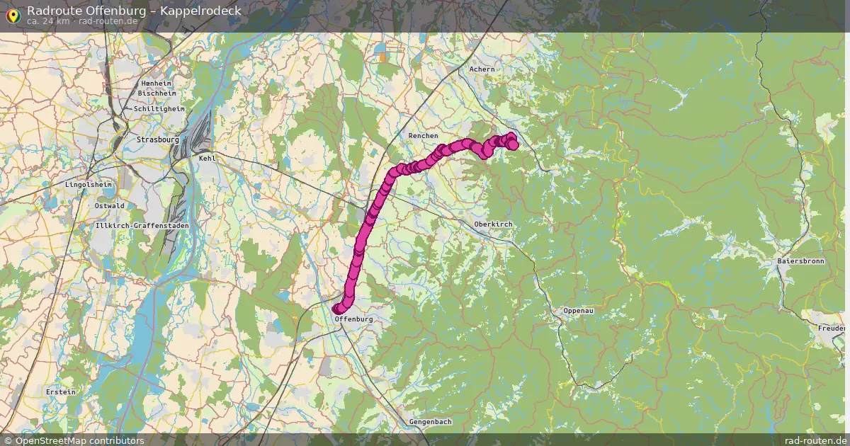 Fahrradroute Offenburg – Kappelrodeck (24 km) – Rad-Routen.de