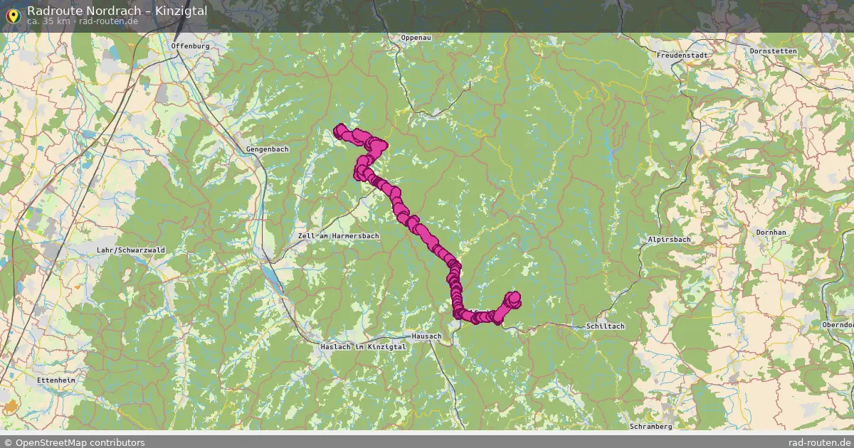 Fahrradroute Nordrach – Kinzigtal