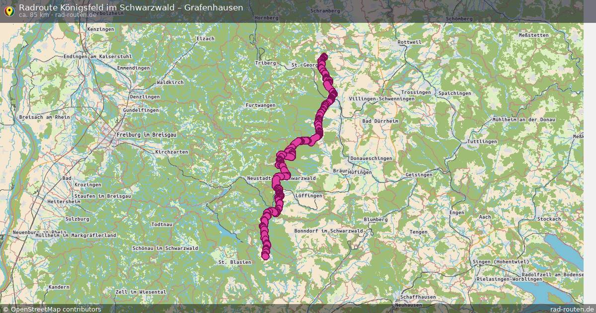 Fahrradroute Königsfeld Im Schwarzwald – Grafenhausen (87 km) – Rad-Routen.de