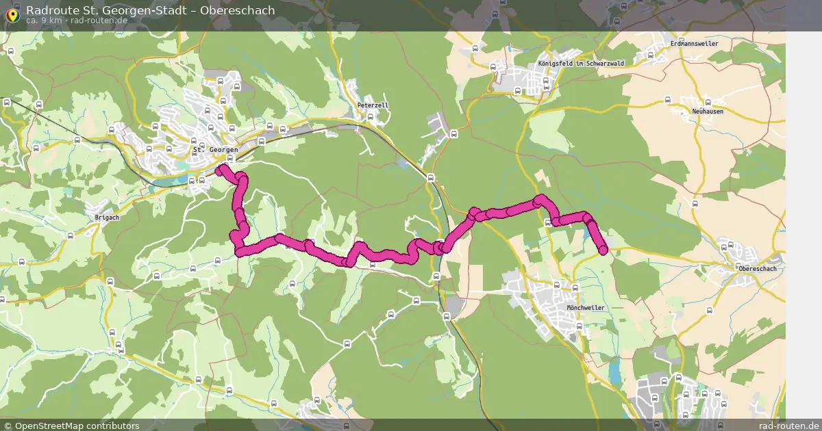 Fahrradroute St. Georgen-Stadt – Obereschach