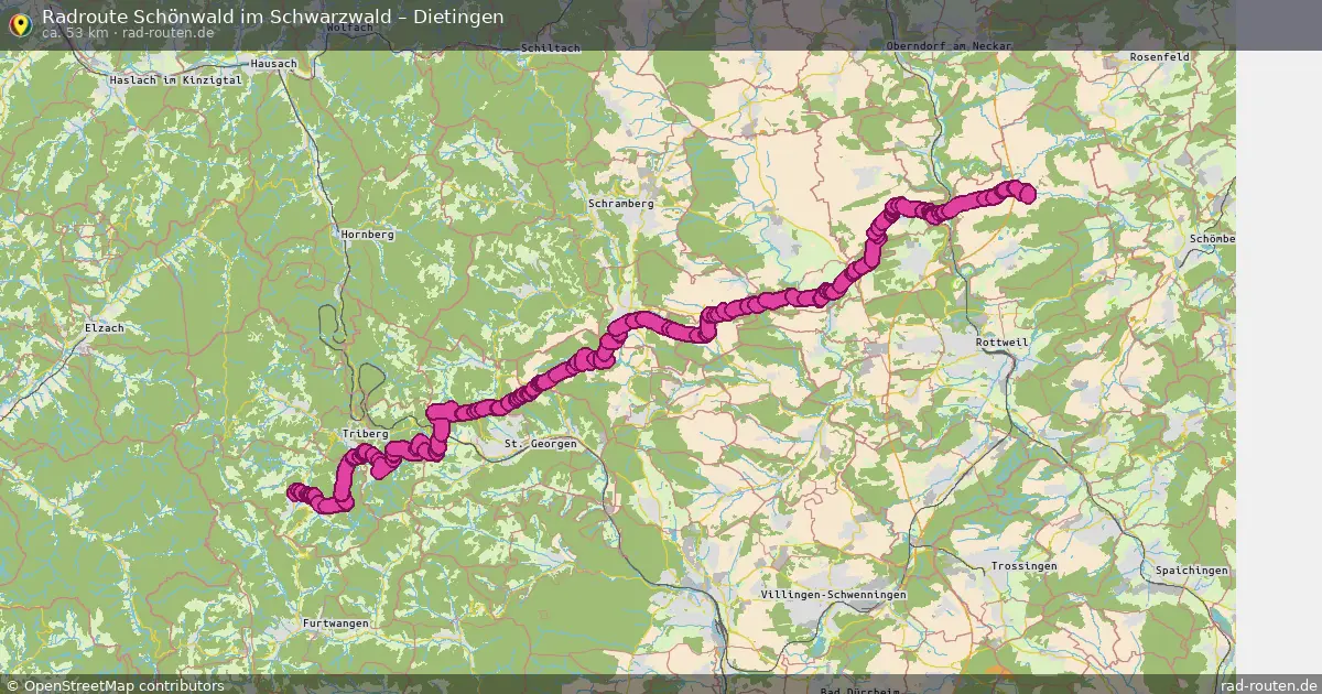 Fahrradroute Schönwald Im Schwarzwald – Dietingen