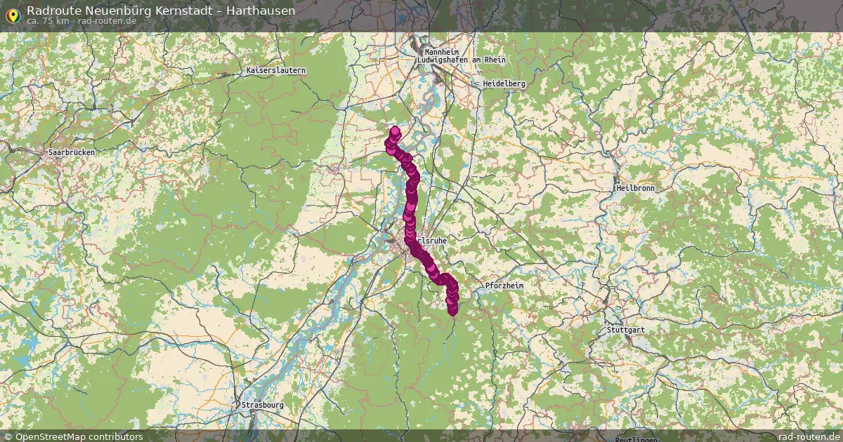 Fahrradroute Neuenbürg Kernstadt – Harthausen (75 km) – Rad-Routen.de