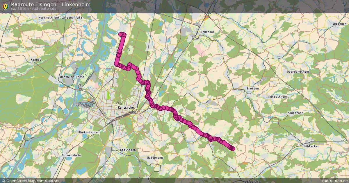 Fahrradroute Eisingen – Linkenheim (38 km) – Rad-Routen.de