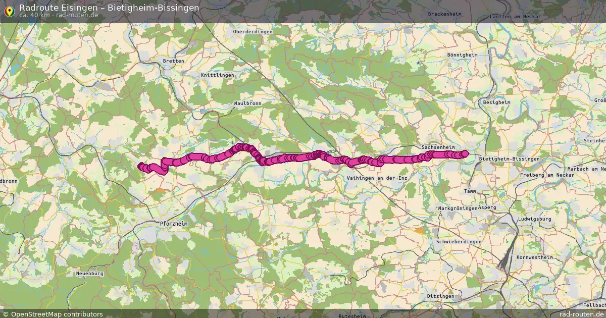 Fahrradroute Eisingen – Bietigheim-Bissingen (40 km) – Rad-Routen.de