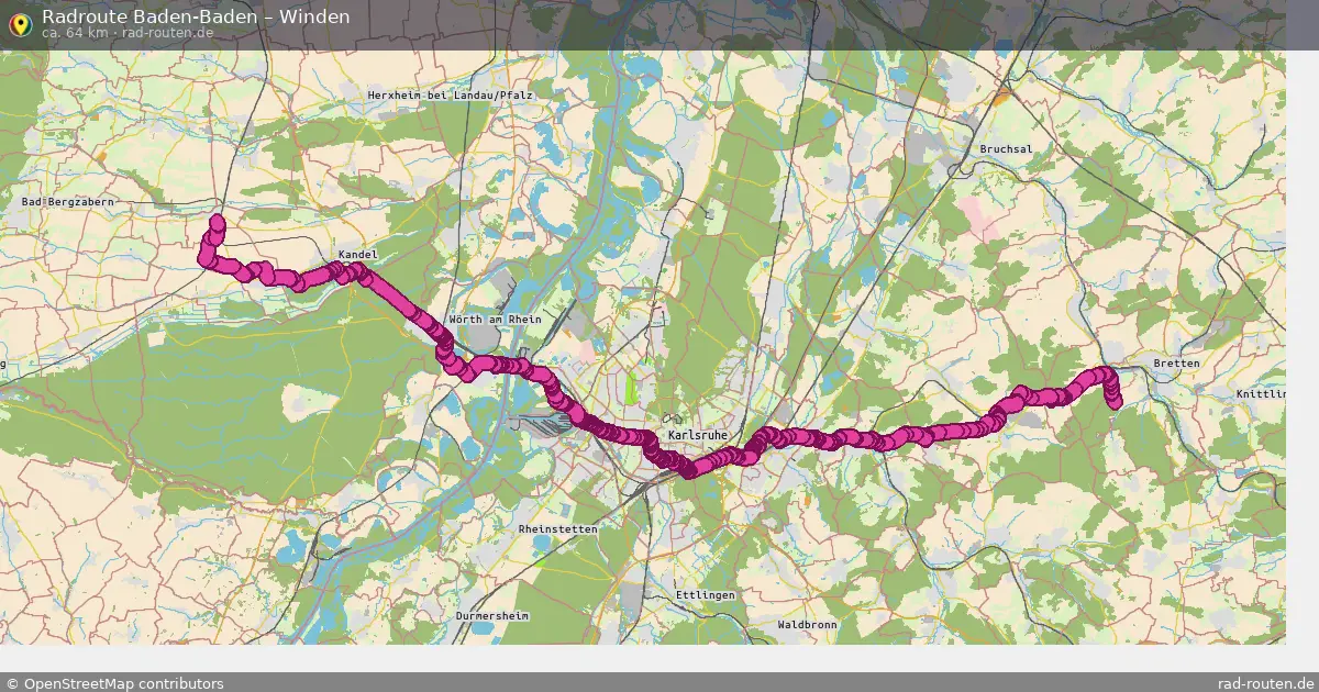 Fahrradroute Baden-Baden – Winden (64 km) – Rad-Routen.de