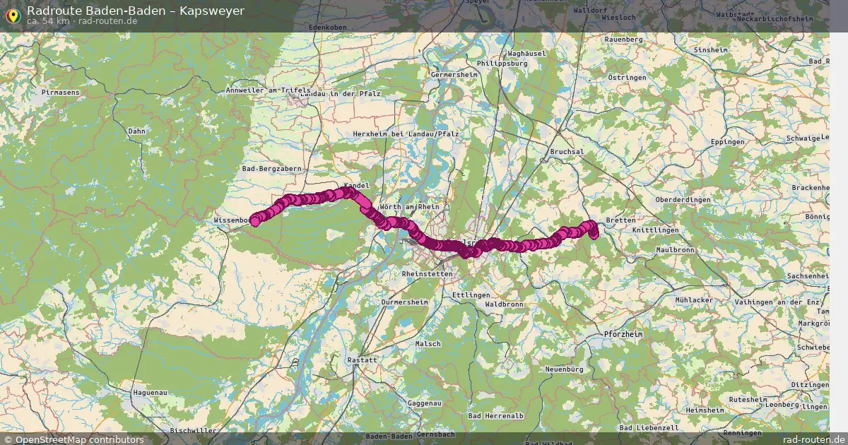 Fahrradroute Baden-Baden – Kapsweyer