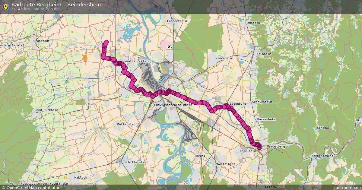 Fahrradroute Bergheim – Beindersheim