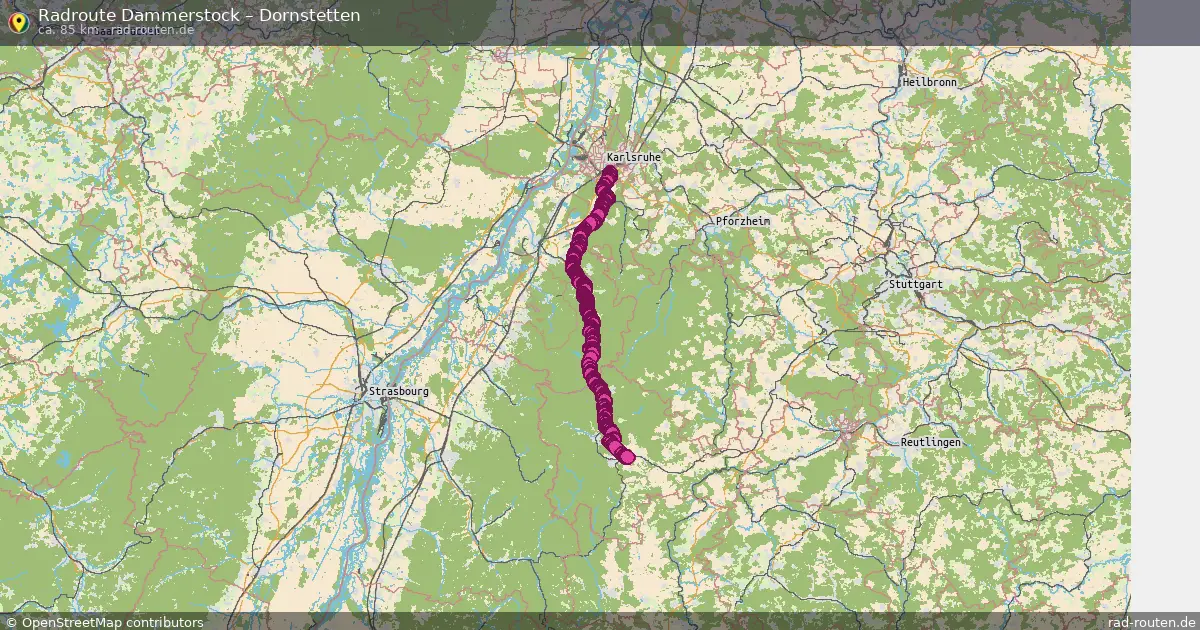 Fahrradroute Dammerstock – Dornstetten (85 km) – Rad-Routen.de