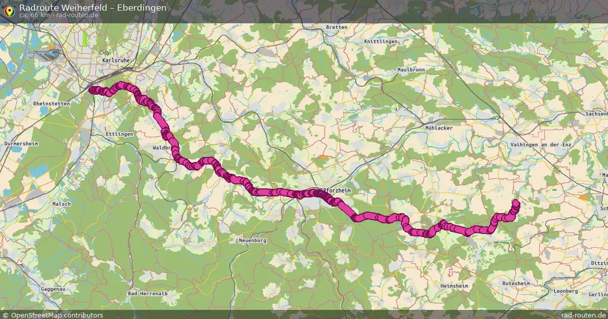 Fahrradroute Weiherfeld – Eberdingen (66 km) – Rad-Routen.de