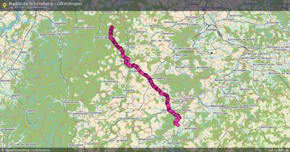 Fahrradroute Schömberg – Ofterdingen (69 km) – Rad-Routen.de