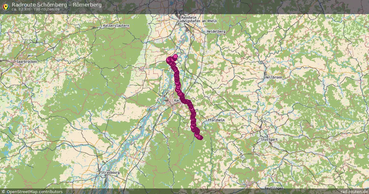 Fahrradroute Schömberg – Römerberg (82 km) – Rad-Routen.de