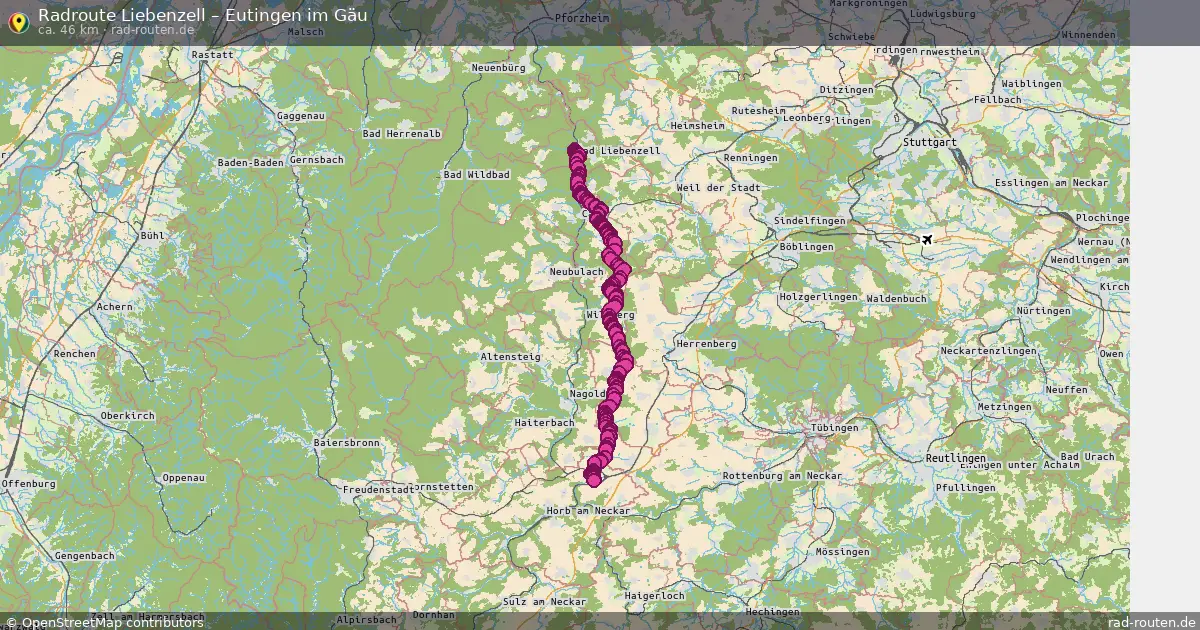 Fahrradroute Liebenzell – Eutingen Im Gäu (46 km) – Rad-Routen.de