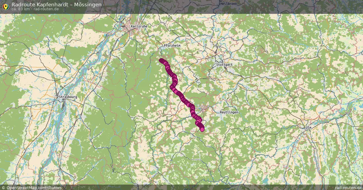 Fahrradroute Kapfenhardt – Mössingen