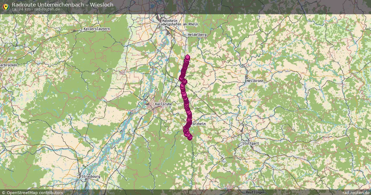 Fahrradroute Unterreichenbach – Wiesloch