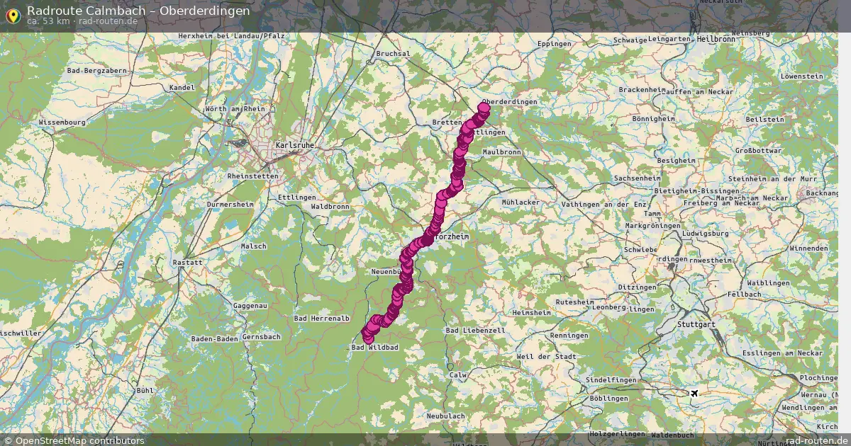 Fahrradroute Calmbach – Oberderdingen (53 km) – Rad-Routen.de
