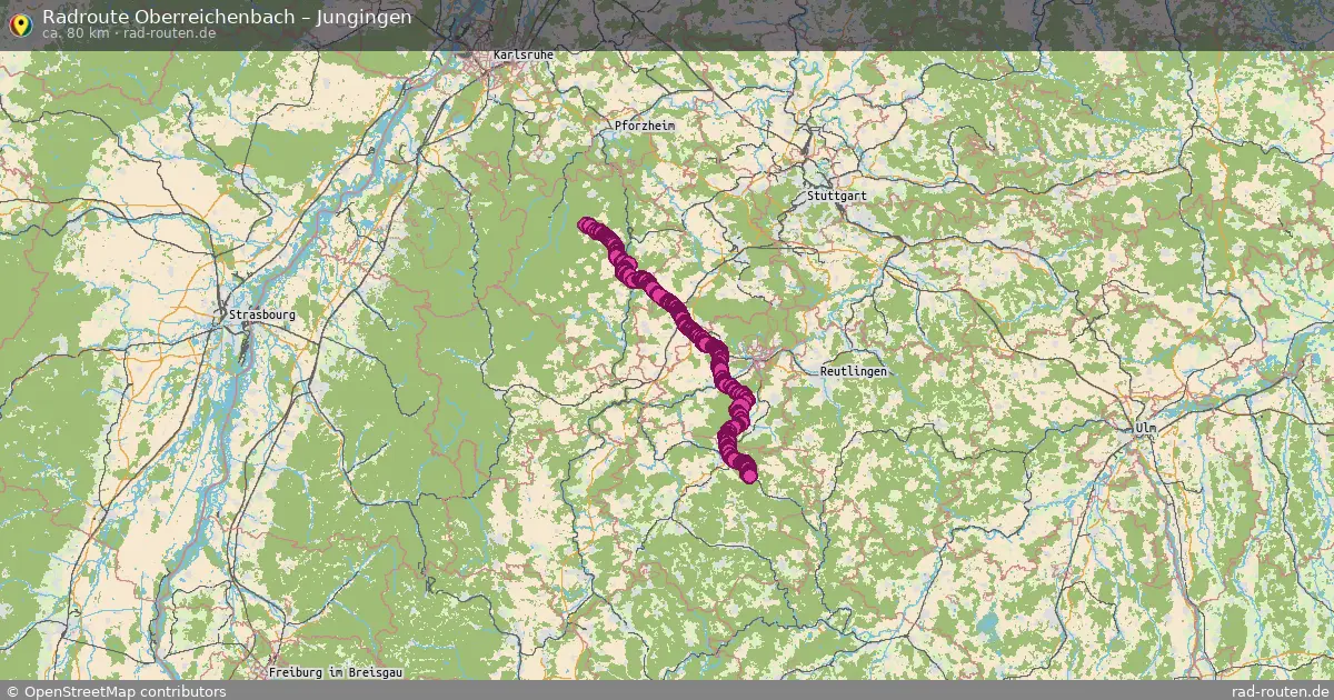 Fahrradroute Oberreichenbach – Jungingen (80 km) – Rad-Routen.de