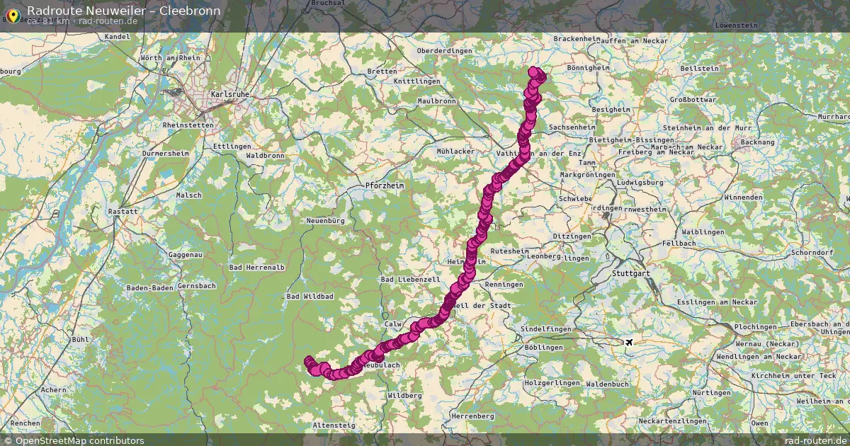 Fahrradroute Neuweiler – Cleebronn (81 km) – Rad-Routen.de