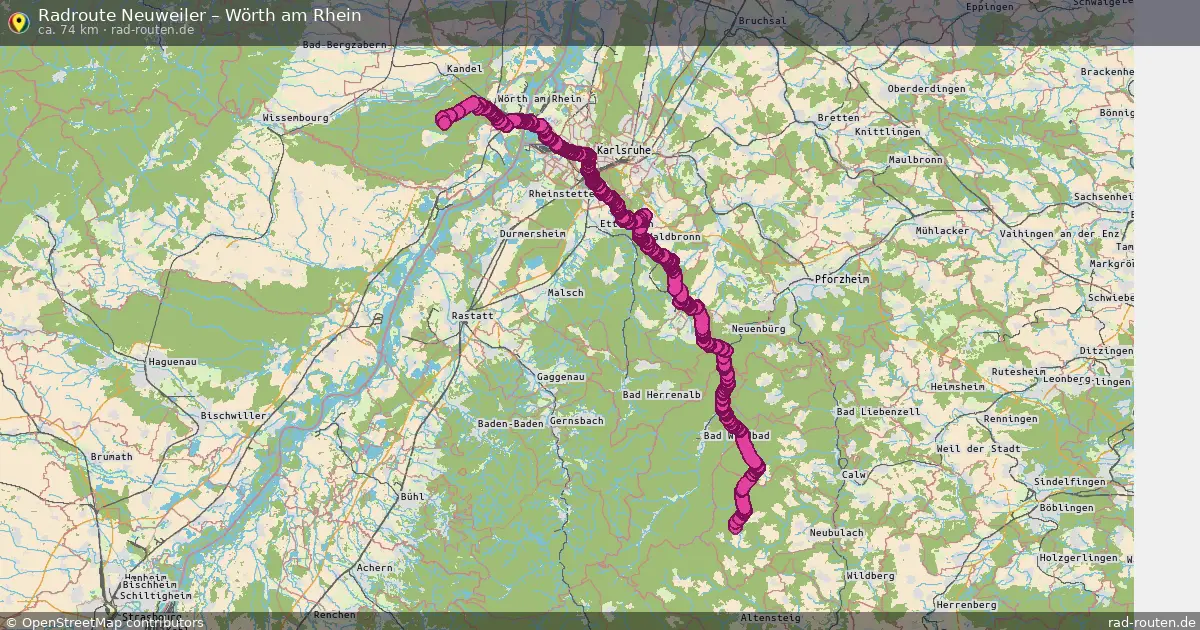Fahrradroute Neuweiler – Wörth Am Rhein (74 km) – Rad-Routen.de