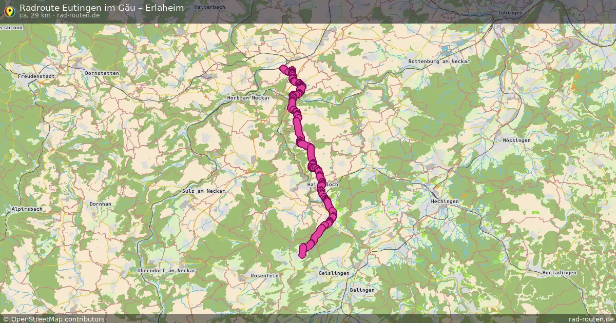 Fahrradroute Eutingen Im Gäu – Erlaheim (29 km) – Rad-Routen.de