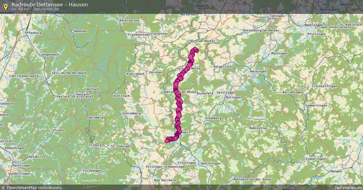 Fahrradroute Dettensee – Hausen (46 km) – Rad-Routen.de