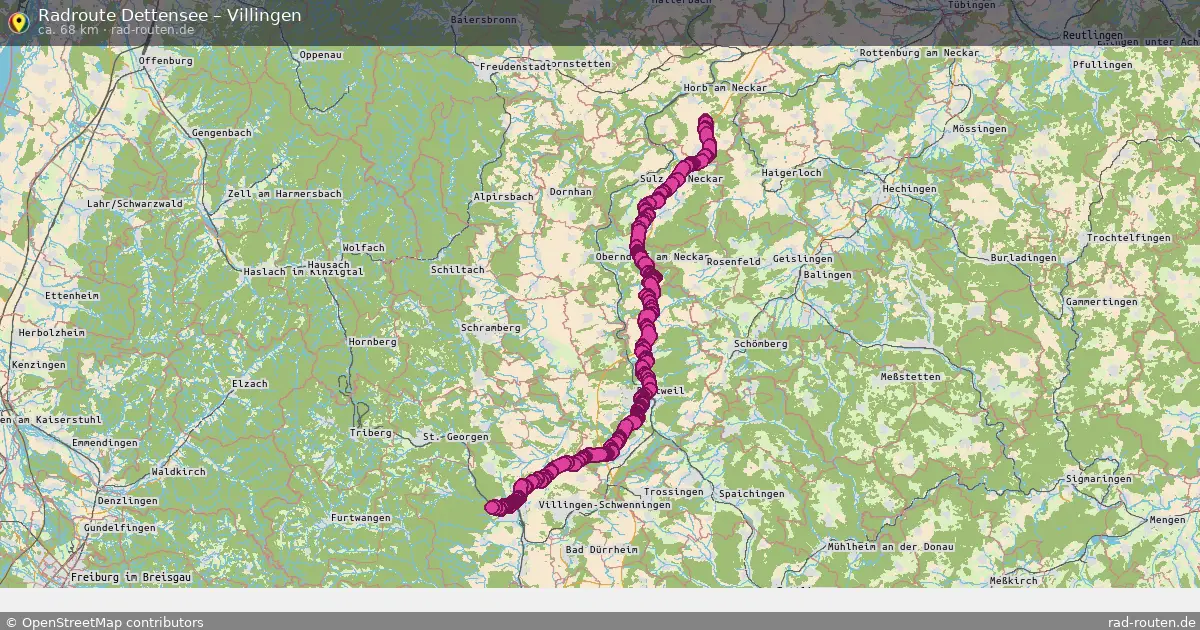 Fahrradroute Dettensee – Villingen (68 km) – Rad-Routen.de