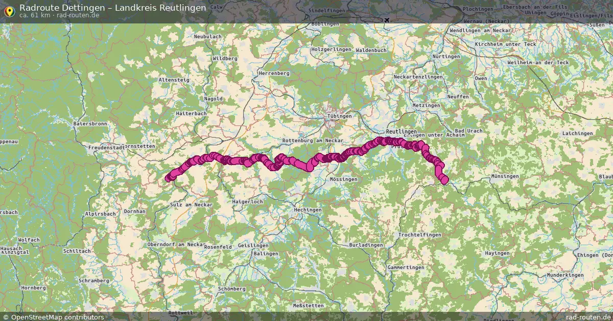 Fahrradroute Dettingen – Landkreis Reutlingen (78 km) – Rad-Routen.de