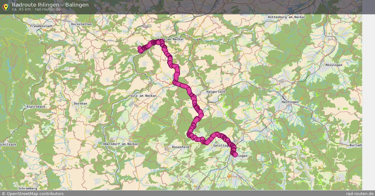 Fahrradroute Ihlingen – Balingen (45 km) – Rad-Routen.de