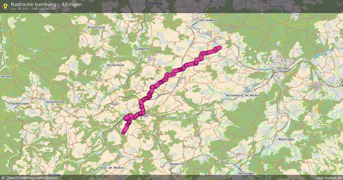 Fahrradroute Isenburg – Altingen (31 km) – Rad-Routen.de