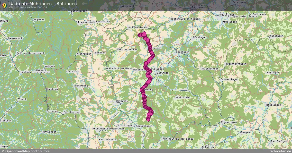 Fahrradroute Mühringen – Böttingen (56 km) – Rad-Routen.de
