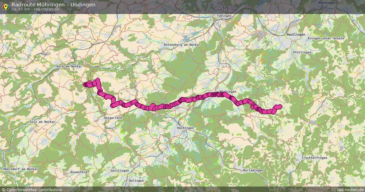 Fahrradroute Mühringen – Undingen (46 km) – Rad-Routen.de
