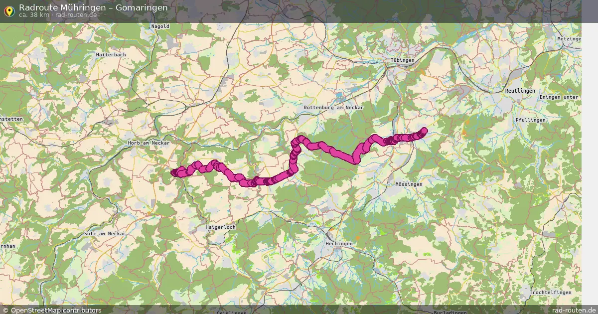 Fahrradroute Mühringen – Gomaringen (38 km) – Rad-Routen.de