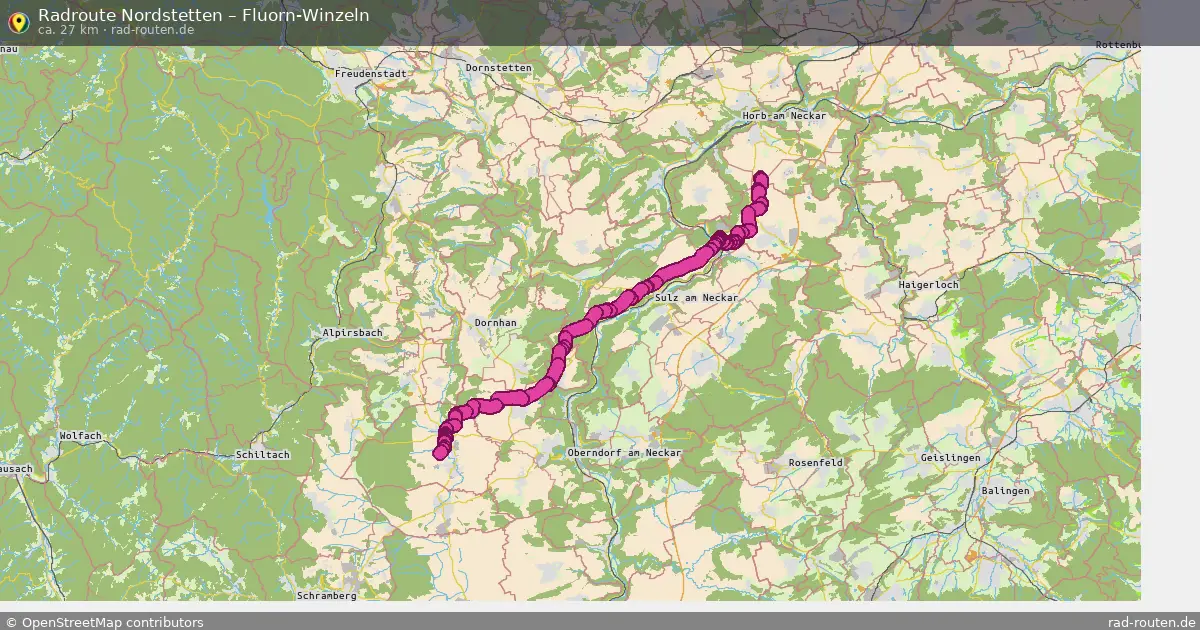 Fahrradroute Nordstetten – Fluorn-Winzeln (27 km) – Rad-Routen.de
