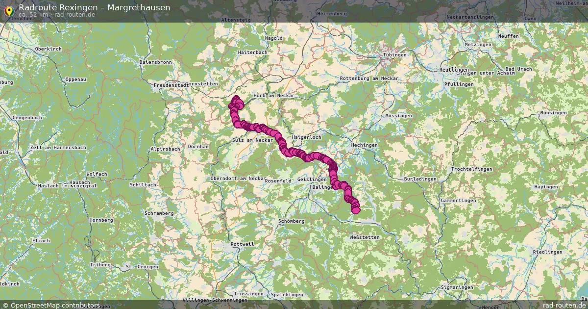 Fahrradroute Rexingen – Margrethausen (52 km) – Rad-Routen.de