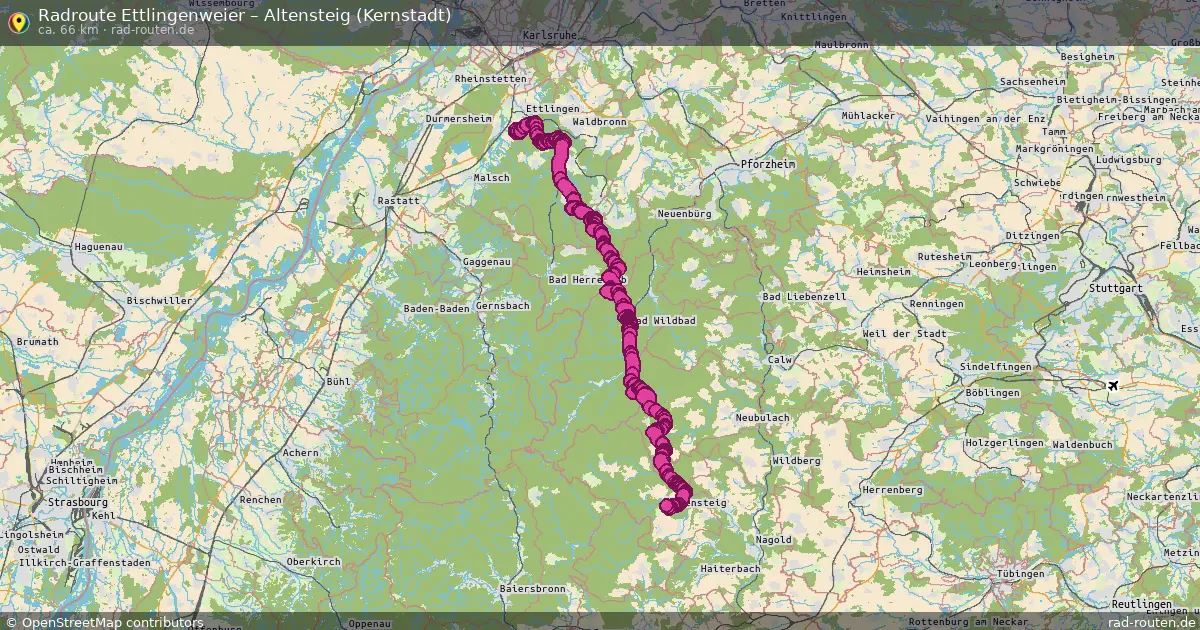 Radtour Ettlingenweier – Altensteig (Kernstadt)