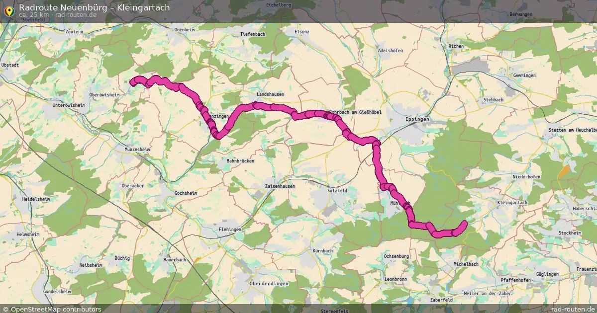 Fahrradroute Neuenbürg – Kleingartach (25 km) – Rad-Routen.de