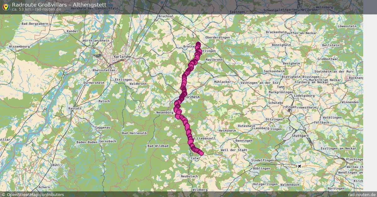 Radtour Großvillars – Althengstett