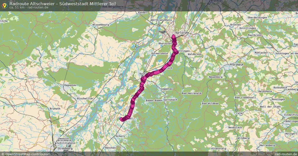 Radtour Altschweier – Südweststadt Mittlerer Teil