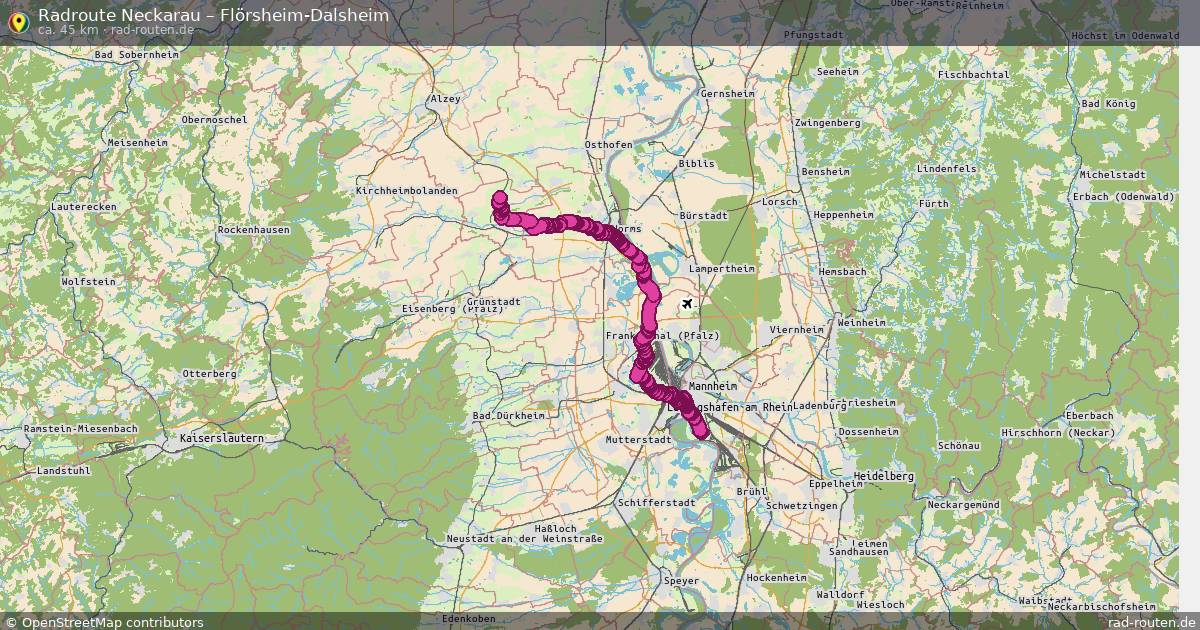Fahrradroute Neckarau – Flörsheim-Dalsheim