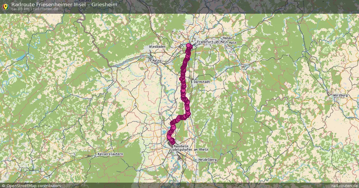 Fahrradroute Friesenheimer Insel – Griesheim