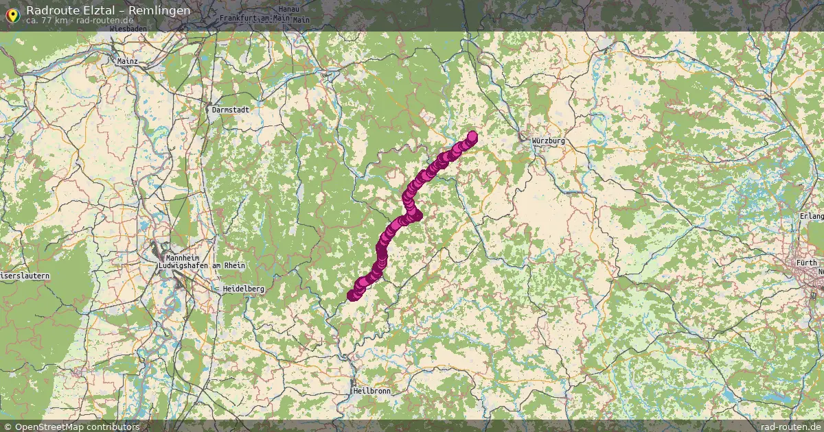 Fahrradroute Elztal – Remlingen (77 km) – Rad-Routen.de