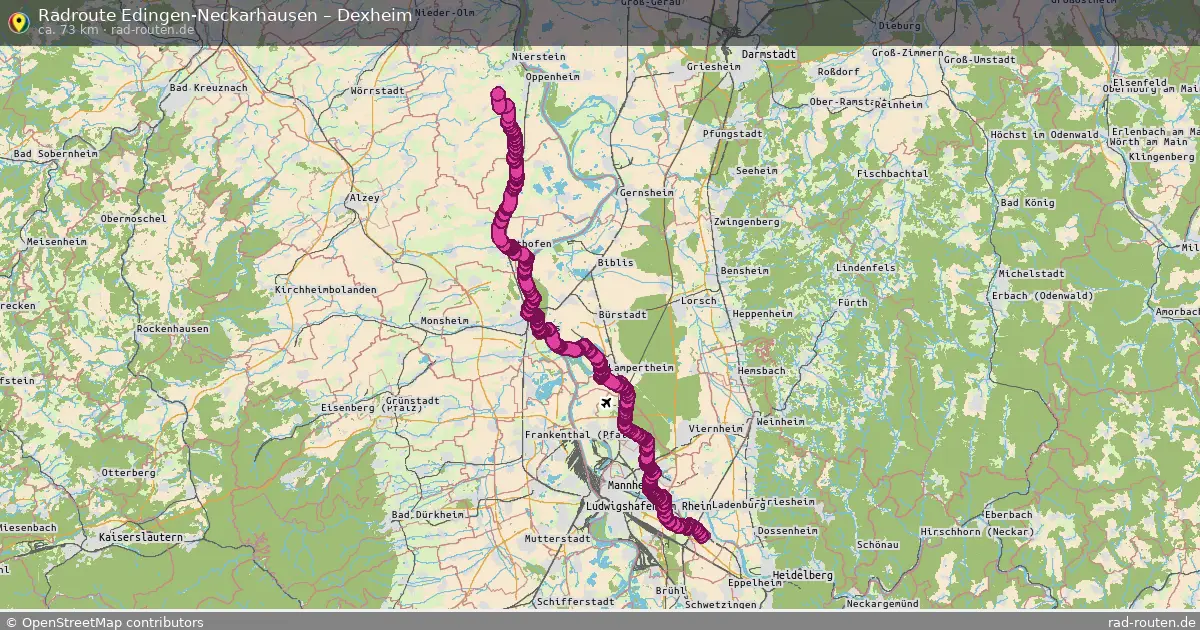 Fahrradroute Edingen-Neckarhausen – Dexheim