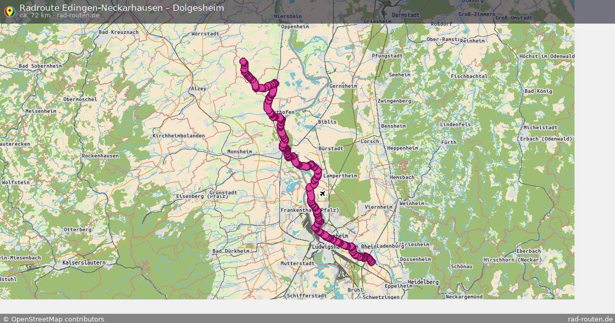 Fahrradroute Edingen-Neckarhausen – Dolgesheim
