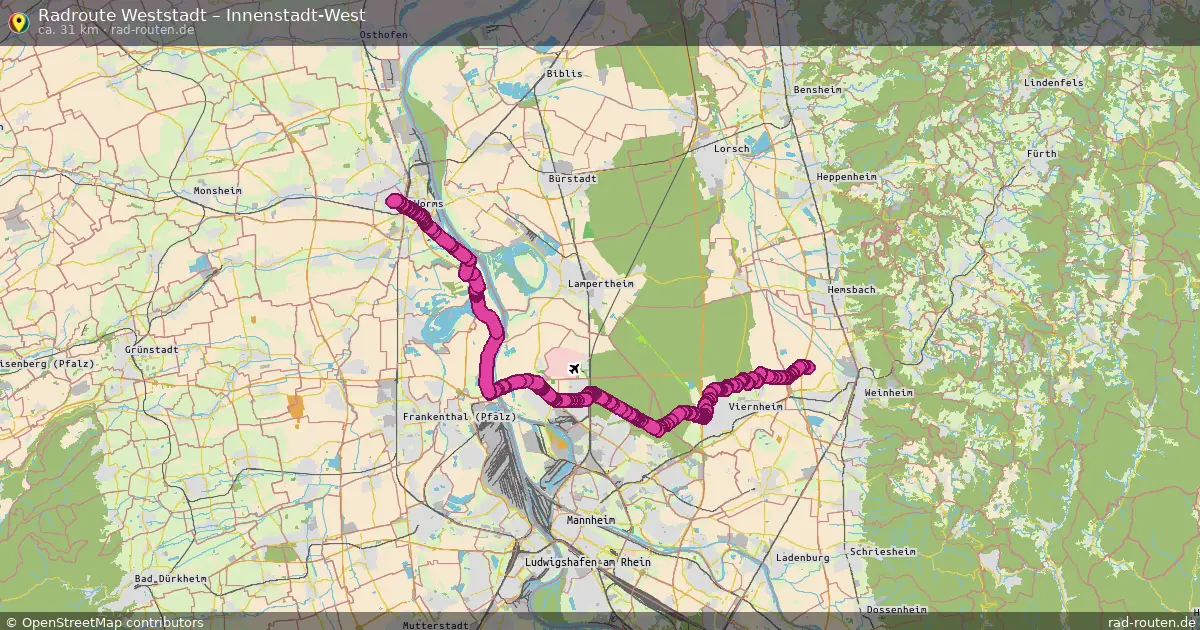Radtour Weststadt – Innenstadt-West