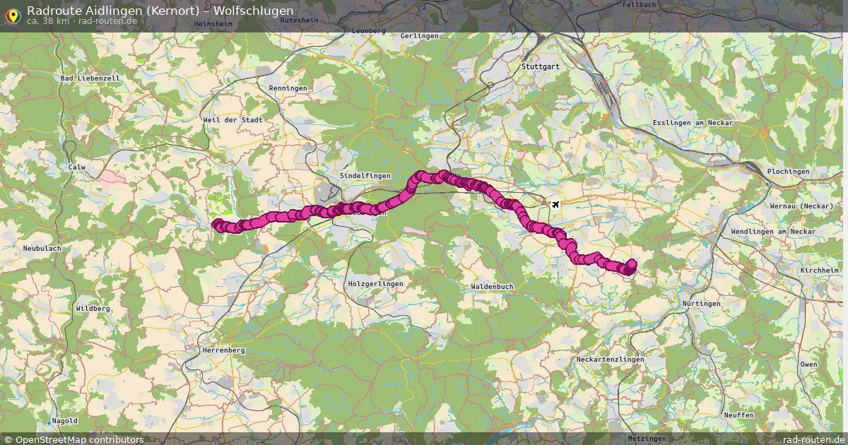 Radtour Aidlingen (Kernort) – Wolfschlugen