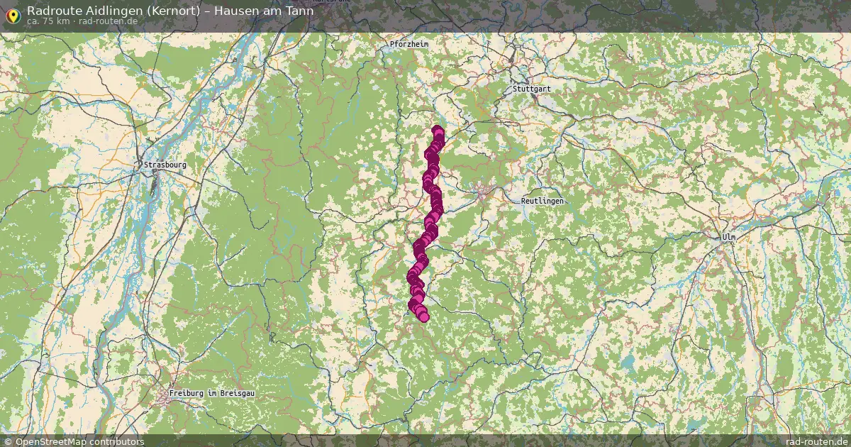 Fahrradroute Aidlingen (Kernort) – Hausen Am Tann