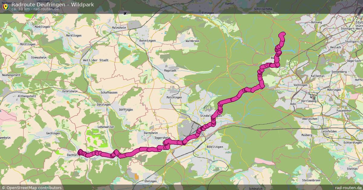 Fahrradroute Deufringen – Wildpark (33 km) – Rad-Routen.de