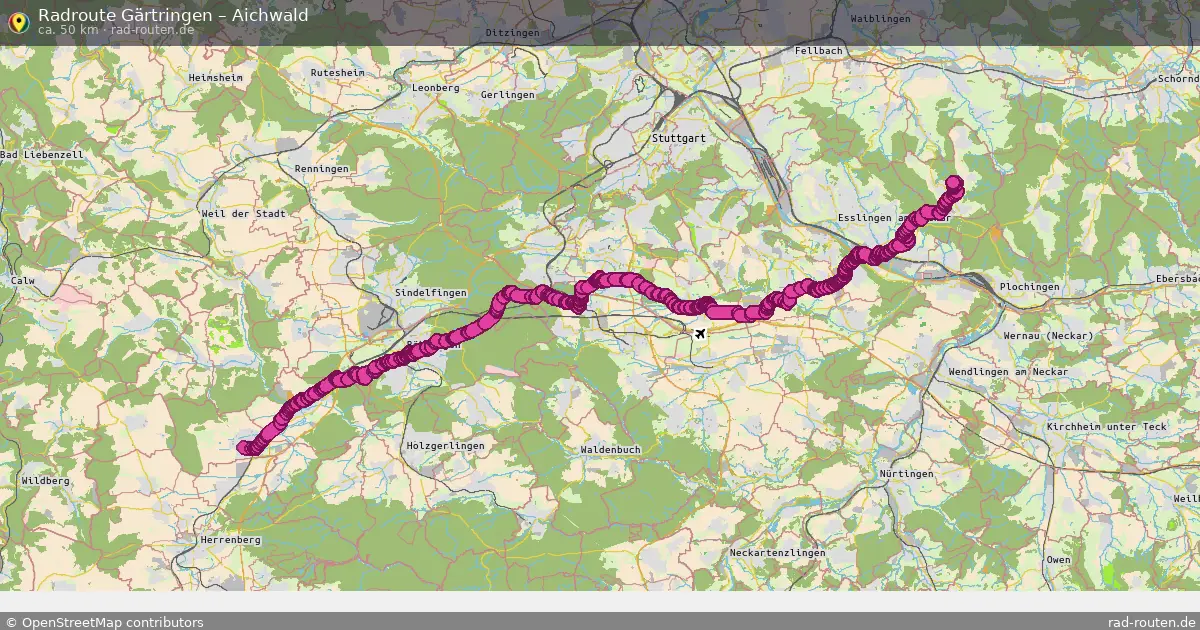 Fahrradroute Gärtringen – Aichwald