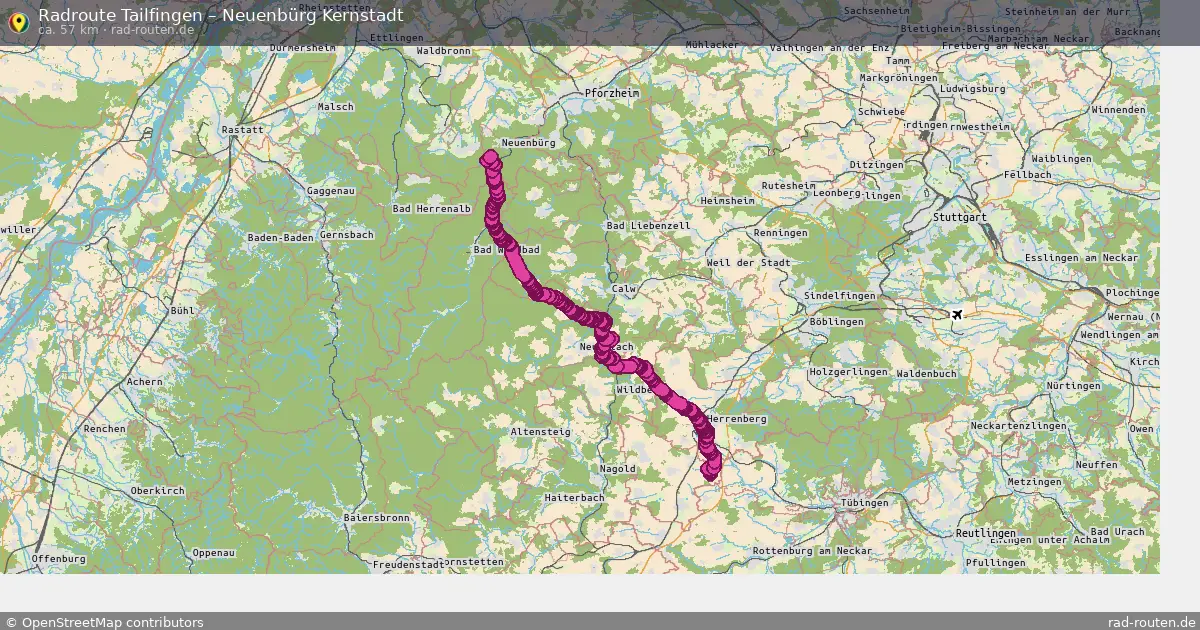 Fahrradroute Tailfingen – Neuenbürg Kernstadt