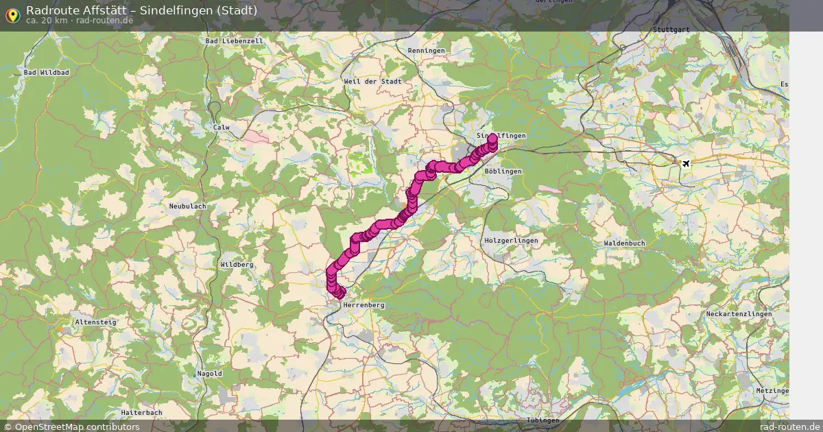 Radtour Affstätt – Sindelfingen (Stadt)