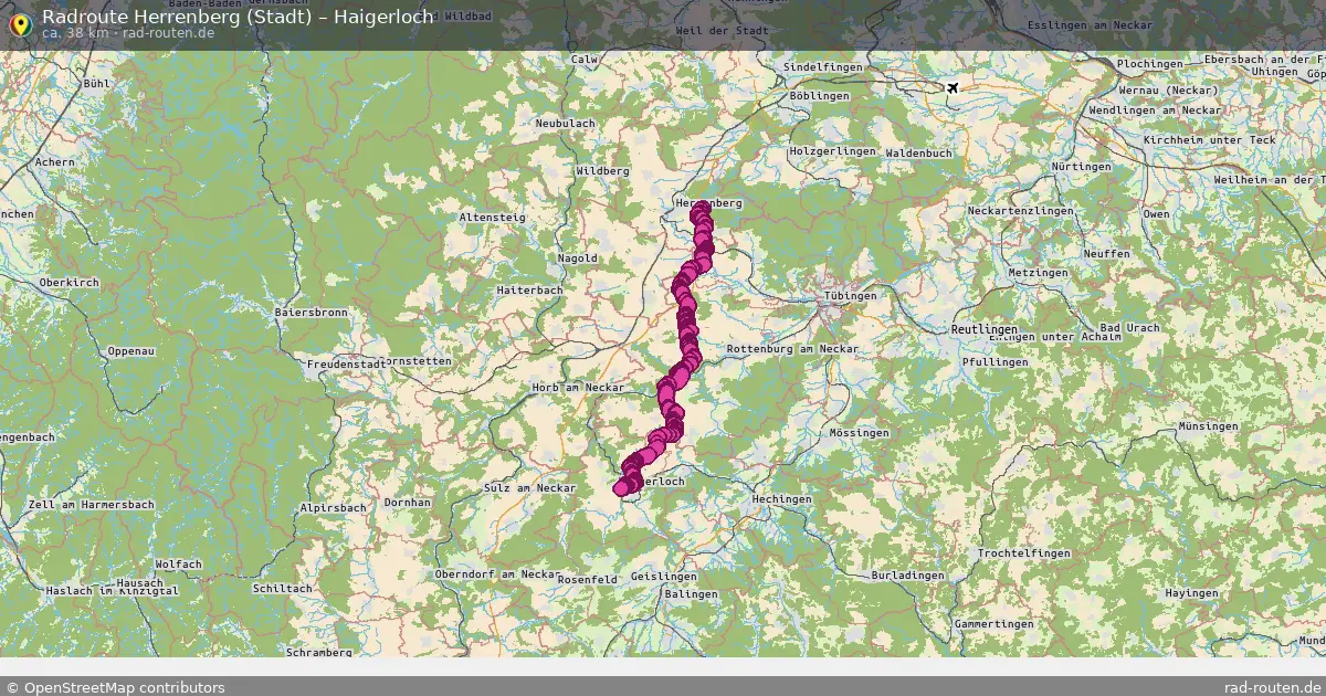 Fahrradroute Herrenberg (Stadt) – Haigerloch